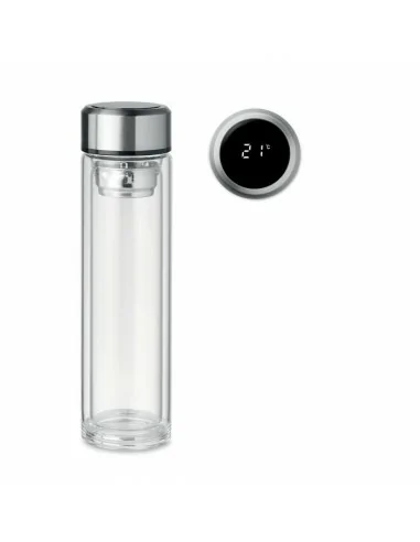 Bottle with touch thermometer POLE GLASS | MO6169