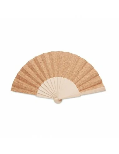 Wood hand fan with cork fabric FANNY CORK | MO6232