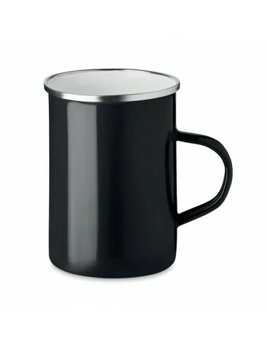 Metal mug with enamel layer SILVER | MO6775