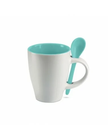 Taza bicolor con cuchara 250 ml | MO7344