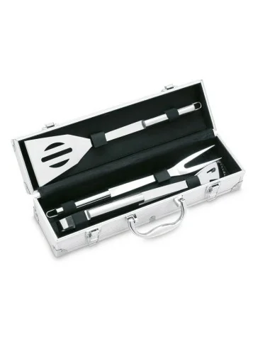 3 BBQ tools in aluminium case ASADOR