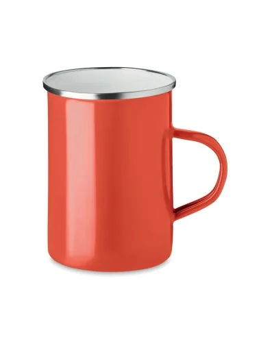 Metal mug with enamel layer SILVER