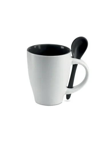 Bicolour mug with spoon 250 ml DUAL